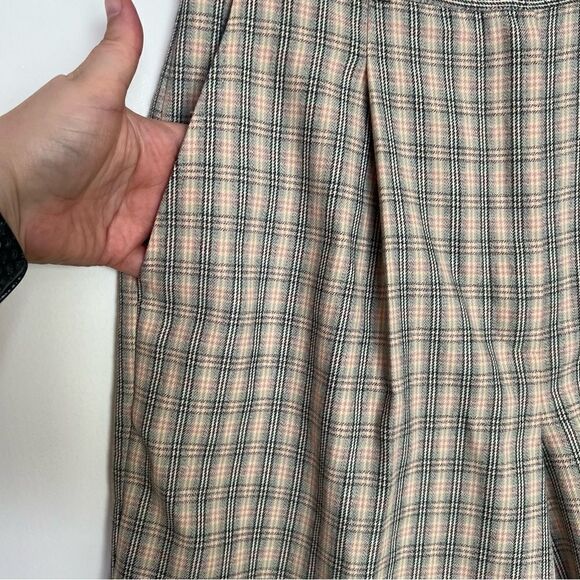 Vtg David Smith Womens Walking Shorts Size 10 Beige Plaid High Waist Made In USA - Picture 4 of 13